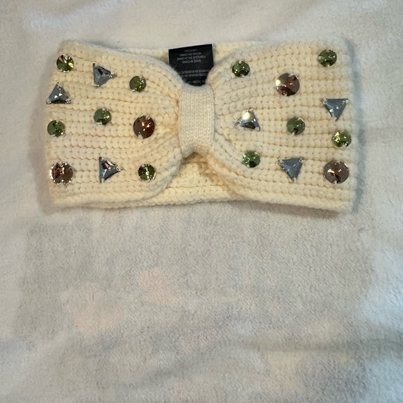 NWOT Anthropologie Lele Sadoughie Misha Embellished Cream Headband, One size - Picture 8 of 8